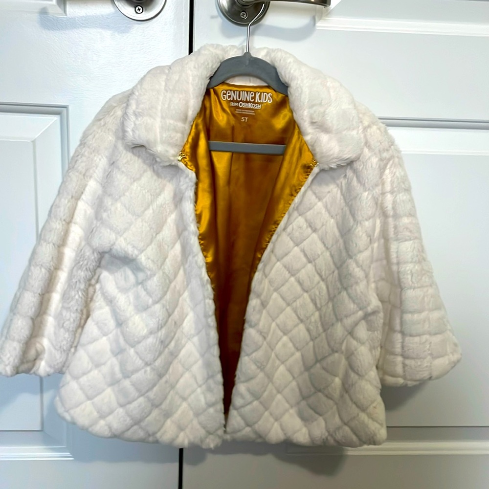 Girls cape and white/gold